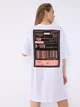 Платье футболка женское белое широкое принт на спине 050601-1 S - изображение 3