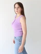 Майка жіноча бузкова приталена в рубчик 267-2 ONE SIZE - зображення 5