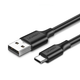 Кабель UGREEN US287 USB-A 2.0 - USB-C Cable Nickel Plating 1m Black (60116) - изображение 1