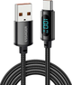 Кабель Essager Enjoy LED Digital Display 7A USB Type-A to USB Type-C 1 м Black (EXCT-XY01-P) - зображення 1