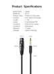 Аудіокабель для мікрофона UGREEN AV131 Jack 6.3 mm to XLR Female AV Cable 3m Black (20720) - зображення 9