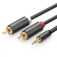 Кабель аудіо UGREEN AV116 3.5 mm to 2RCA 1М стерео- перемикач 10749 - зображення 1