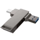 Флеш пам`ять Hoco UD15 ​​64GB Flash Drive 2in1 Type-C USB 3.2 універсальний накопичувач/флешка для зберігання, перенесення та обміну даними для пристроїв/ПК/ноутбука/Samsung/Xiaomi/Huawei/Meizu Сірий - изображение 3