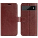 Классический чехол-книжка Deexe Wallet Style для Google Pixel 6a - Brown - изображение 1