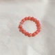 Кольцо из натурального коралла с серебряной бусинкой 925 пробы ручная работа Розовый 17 размер Cinta - изображение 1