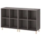 Комбинация шкафов с ножками IKEA ЭКЕТ, темно-серый, дерево, 140x35x80 см, 193.861.01 - изображение 1