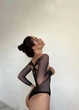 Боді зі стразами та рукавами, Чорний, one size - изображение 3