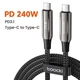 Кабель Toocki Type-C to Type-C 240W (48V/5А) PD3.1 швидка зарядка та передача данних для ноутбуків планшетів BLACK (735183204744) - зображення 13