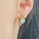Серьги с зеленым камнем из медицинского золота Xuping 1,5см, Ювелирная бижутерия с позолотой. - изображение 2