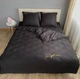 Постельное белье Блестящий уголь 100% хлопок сатиновый турецкий 2 x 50 x 70 Двуспальный 180 х 220 (121215) с простыней на резинке - изображение 1