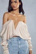 Блуза бежева вкорочена з вирізом 5XL Misspap - изображение 5
