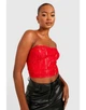 Топ червоний мереживний XL Boohoo - изображение 1