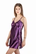 Ночная рубашка женская из атласа со шнуровкой по бокам Felisiya Lingerie Сливовое вино 23-076 S - изображение 2