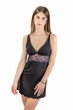 Ночная рубашка женская из вискозы с кружевной спинкой Felisiya Lingerie Черный 146-170х S - изображение 1