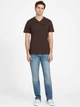 Футболка хлопковая длинная мужская Guess 467563993 XS Коричневая (1159800535) - изображение 3