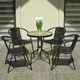 Комплект 6шт. садових стільців зі штучного ротангу Garden Chair Prato SC-039P Чорний - зображення 9