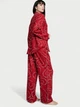 Жіноча піжама (штани + Сорочка) Victoria's Secret Flannel Long Pajama L Red Swirl Heart - зображення 2