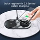 Зарядка Qi BASEUS Simple 2in1 Wireless Charger Pro Edition For Phones + Pod |15W| (WXJK-C02) Колір Transparent - изображение 6