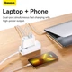 Мережевий зарядний пристрій Baseus GaN5 Pro Fast Charger C+U 100W EU White (With Mini White Cable Type-C to Type-C 100W(20V/5A) 1m White） (CCGP090202) - зображення 14