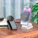 Зарядка Qi Motorcycle folding 3-in-1 magnetic wireless fast charger CQ3 |15W| Колір White - зображення 5