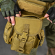 Поясна сумка з кріпленням на ногу Cordura 1000D з 5 кишенями розмір 30,5 x 12,5 x 22,8 см койот - зображення 4