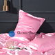 Атласное Розовое полуторное постельное белье Moka Textile 145*210 - изображение 2