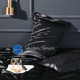 Атласное Красно-черное полуторное постельное белье Moka Textile 145*210 - изображение 4