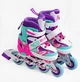 Детские роликовые коньки Best Roller 68025-M размер 34-37 Разноцветные с подсветкой и баклей - изображение 1