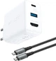 Мережевий зарядний пристрій Acefast A17 65W GaN multi-function HUB Charger Set White - зображення 1