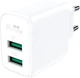 Мережевий зарядний пристрій Acefast A33 QC18W (USB-A+USB-A) Dual Port Charger White (AFA33W) - зображення 1