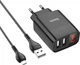 Сетевое зарядное устройство Hoco C86A Illustrious Dual Port Charger with digital display Set (Micro) Black - изображение 2