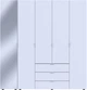 Шкаф для одежды Doros Гелар 4ДСП/Зеркало 194х49.5х203.4 см Белый (42002160) - изображение 4