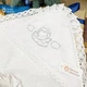 Крыжма-полотенце Мамине Сонечко Ангелик спит на тучке серебряная вышивка белый лен + белая банная махра 80*80 см (31211-А) - изображение 2