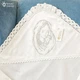 Крыжма тонкая Мамине Сонечко Дева Мария серебряная вышивка лен белый 140*140 см (3101-Г) - изображение 4