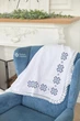 Крижма-плед Мамине Сонечко Богатир синя вишивка білий льон +плюш в горошок 80*80 см (3186-0531-А) - зображення 8