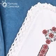 Крыжма тонкая Мамине Сонечко Красная мережка ПЛЮС красная вышивка белый лен 80*80 см (3167-А) - изображение 2