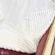 Крижма-плед Мамине Сонечко Хрест кучерявий срібна вишивка льон білий+ плюш полоска 140*140 см (3160-0532-Г) - зображення 2