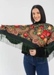 Хустка українська з тороками "Троянда" 90х90 см (зелена) - изображение 4
