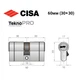 Цилиндр CISA Astral Tekno PRO 60 (30*30) никель матовый 3 ключа - изображение 8