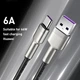 Кабель Baseus Cafule Metal Data Cable USB to Type-C 66W 6A 1м (CAKF000101) Black - изображение 6