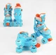 Дитячі роликові ковзани квади Best Roller 13206-S розмір 31-34 Блакитні розсувні ролики що світяться - зображення 3