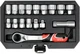 Набор сквозных торцевых головок SPLINE YATO: квадрат 3/8" и 1/2" М10-М24 с храповым воротком (YT-38653) - изображение 1