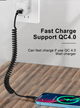 Кабель пружина lightning USB 2.4A зарядка для iPhone в розтяжке до 1,5м Черный - изображение 5