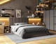 Кровать двуспальная с подъемным механизмом 160x200 Line Cappuccino Viorina-Deko Капучино (каркас с ламелями/без матраса) (ЛДСП/ткань) - изображение 2