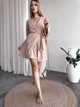 Жіноча піжама комплект 2в1 (халат + нічна сорочка) рубчик XXL Бежевий - зображення 6