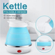 Складной электрочайник Electric Kettle силиконовый походный дорожный голубой 600 мл - изображение 4