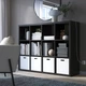 Стелаж IKEA KALLAX КАЛЛАКС, чорно-коричневий, 112 х 147 см, 204.099.36 - изображение 4