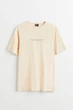 Футболка прямого кроя для мужчины H&M 1099592-001 S Бежевый - изображение 1