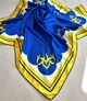 Жіноча Патріотична хустка Тризуб синьо-жовта шовк 90х90 см 05022 - зображення 4