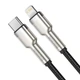 Кабель Baseus Cafule Metal Cable Type-C to Lightning Power Delivery 20W 2.4А 2м (CATLJK-B01) Black - изображение 3